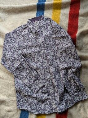Cinch Purple Paisley Western Shirt with Green Accents XL Tall
